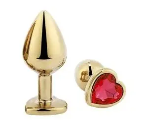 Plug anal de coração dourado M