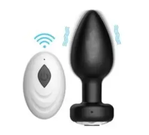 Plug anal de silicone vibratório com controle remoto sem fio
